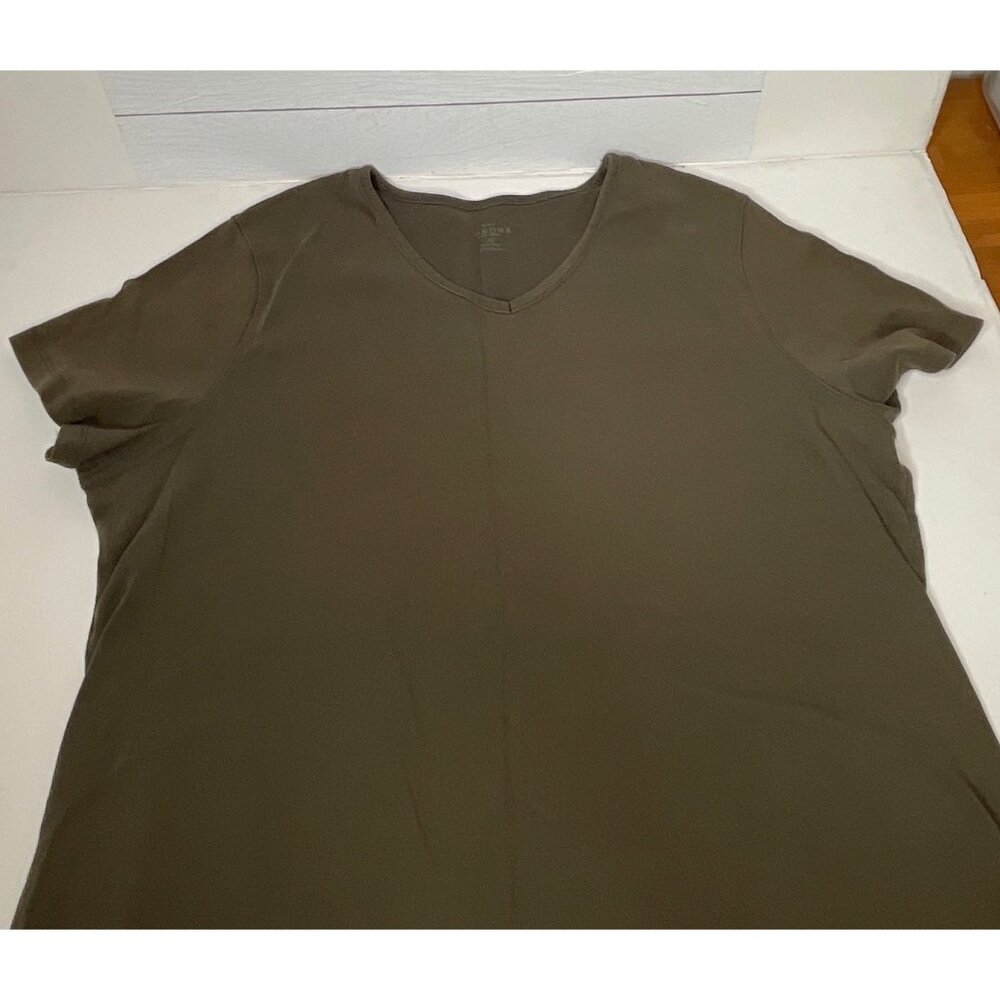 Sonoma Woman Olive Green V-Neck Short Sleeve T-Shirt Womens 2X